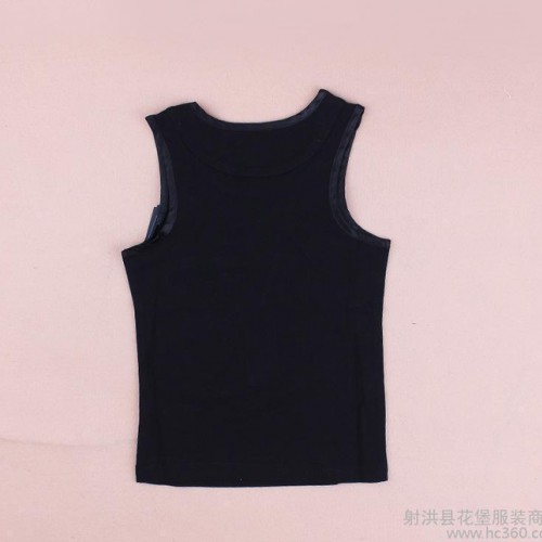 品牌童装 夏季中大童 时尚弹力棉字母印花背心 童装混批图3