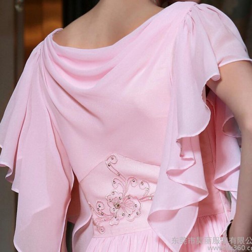 礼服吊带时尚晚装短款挂脖齐地晚礼服酒店礼服礼仪加盟代理30837图2