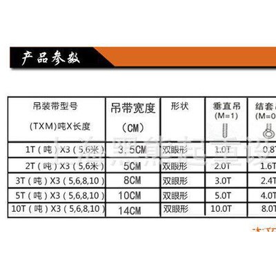 起重吊带 白色扁平吊装带 行车吊装带 双扣吊车吊带 1吨2吨3T5t