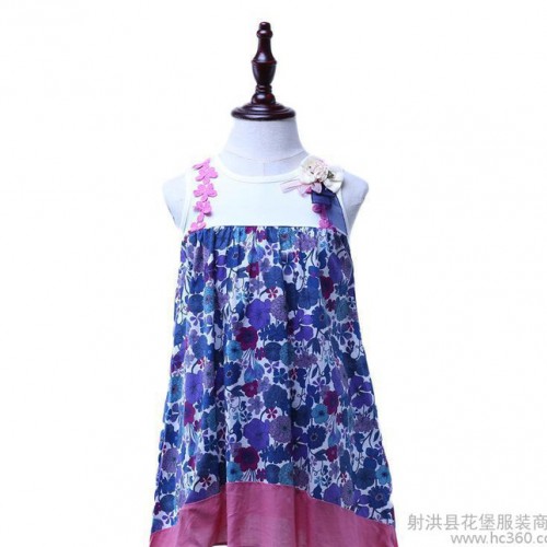 品牌童装 新款 中大童夏装 女童纯棉印花吊带裙 小额混批图2