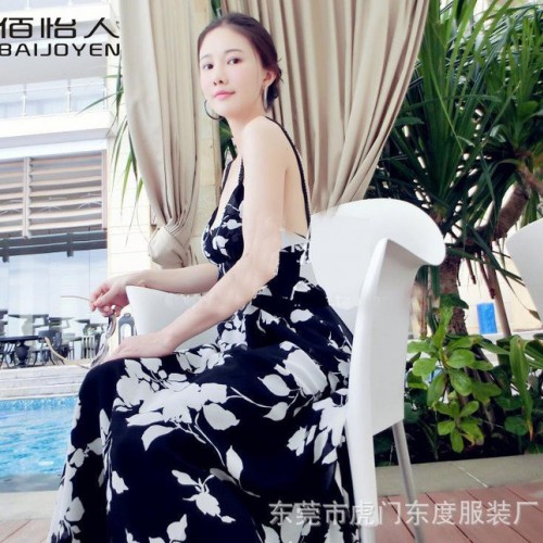 2015春夏新款 吊带裙真丝沙滩裙 背心连衣裙女 夏日连衣裙图2