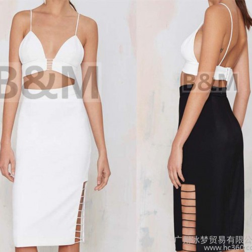 连衣裙夏季2015欧美连衣裙长裙 性感吊带修身连衣裙夜店装图2