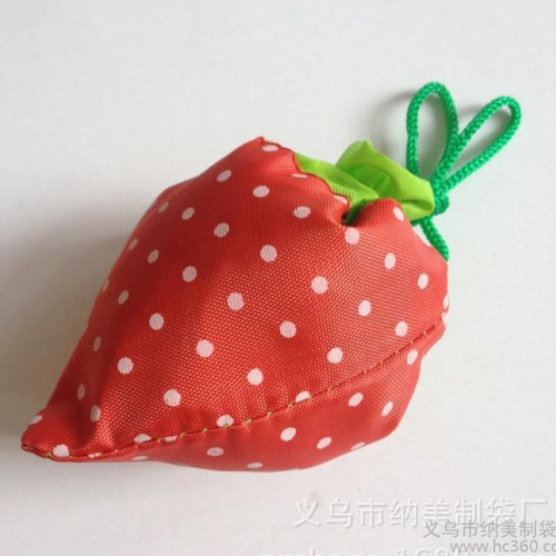 草莓环保袋生产 草莓手提背心束口折叠袋加工 造型定做图1