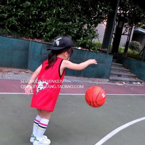 小辣妞 2015夏季圆领篮球短袖长T恤无袖背心裙运动风连衣裙图1