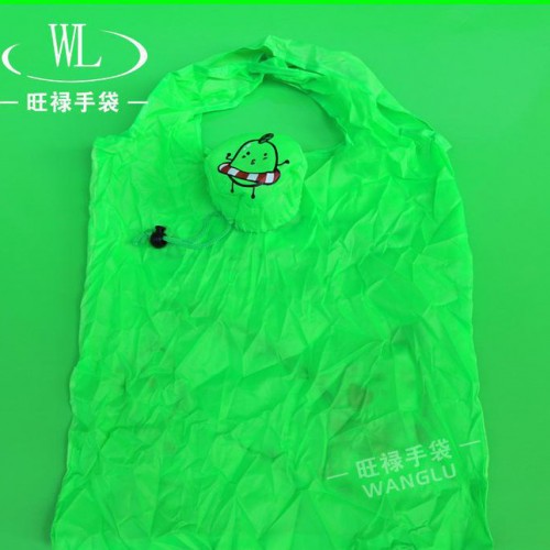 订做广告防水涤纶折叠背心袋 190T手提购物折叠环保尼龙袋图2