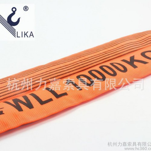 力嘉索具直销出口柔性吊装带10T10吨7倍6倍双扣吊带涤纶丝图3