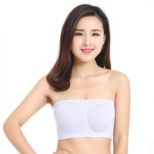 抹胸式无带打底裹胸带胸垫胸衣女士内衣夏季防走光无肩带背心图3