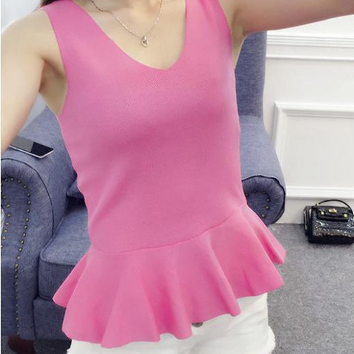 专业针织衫女装批发厂家夏季无袖针织衫修身显瘦背心批发图3