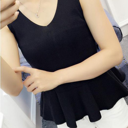 专业针织衫女装批发厂家夏季无袖针织衫修身显瘦背心批发图2