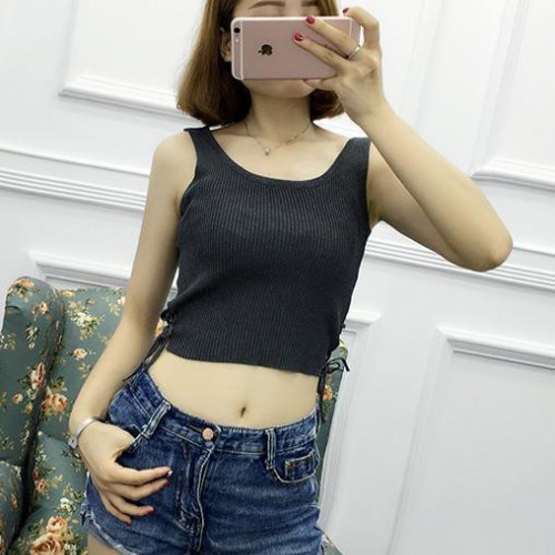 专业针织衫女装批发厂家夏季无袖针织衫修身显瘦背心批发图5