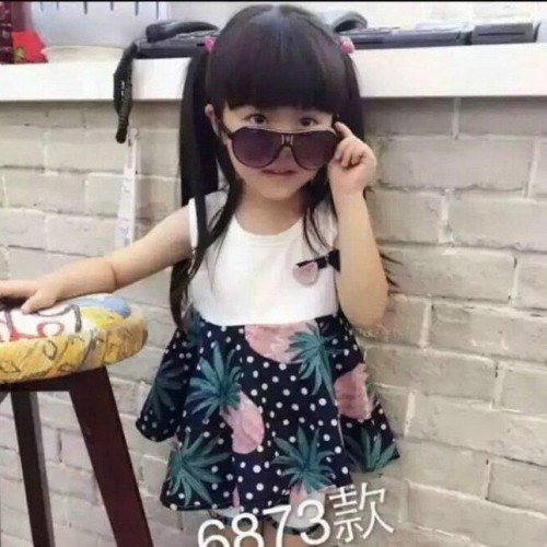 镇店之宝2016夏季童装 韩版全棉女童背心套装 新款舒适童套图3