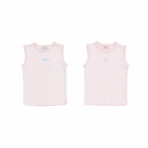 Milldoll2018新夏款宝宝抗菌婴儿衣服纯棉背心无袖中小童吊带衫天然彩棉抗菌打底上衣图2