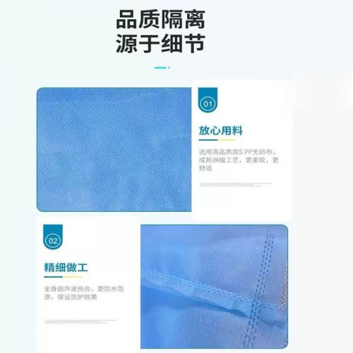 现货一次性隔离衣PP无纺布隔离服防护衣民用防静电防尘服探视服图6