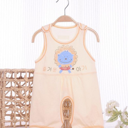 夏季婴幼儿背心无袖宝宝连身衣服 初生儿衣服 纯棉散热婴儿服装图2