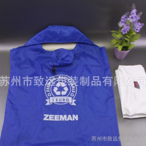 【生产】210D折叠购物袋 超市背心袋 收纳袋 印花袋 环保袋图2