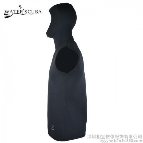 带帽潜水服背心 water scuba量身定制 1.5MM背心连帽保暖防晒图6