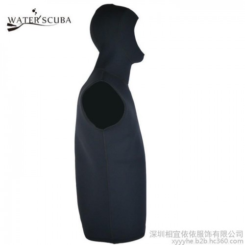 带帽潜水服背心 water scuba量身定制 1.5MM背心连帽保暖防晒图5
