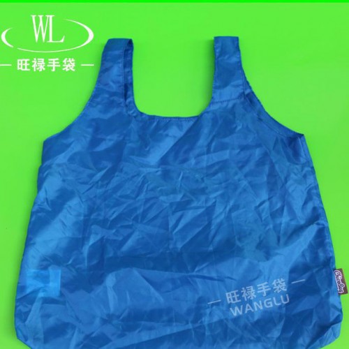 环保手提广告涤纶购物背心袋 促销防水尼龙手提折叠环保袋图3