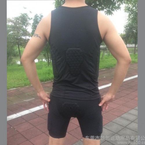 蜂窝运动防撞护膝 篮球运动防撞护腰防撞T恤背心护具图3
