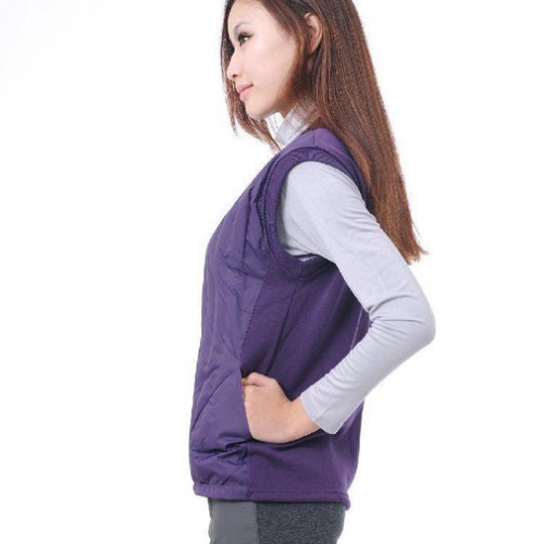 2015新款秋冬不倒绒棉羽绒双层休闲女式马甲背心大码V领女马图3