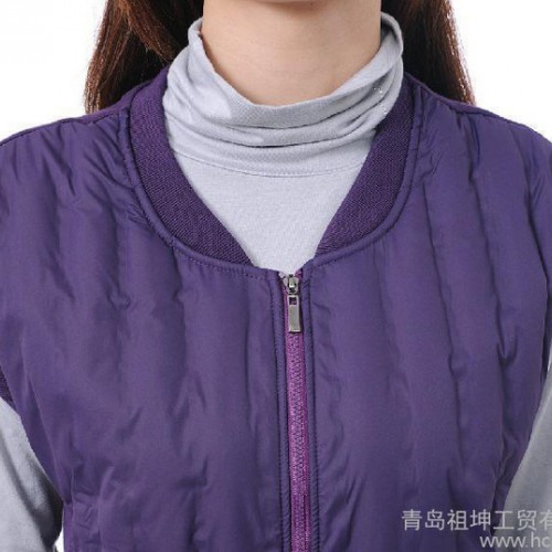 2015新款秋冬不倒绒棉羽绒双层休闲女式马甲背心大码V领女马图2