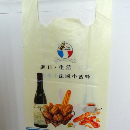 定做PO背心马夹袋HDPE塑料袋超市购物胶袋服饰包装袋印二维码图2