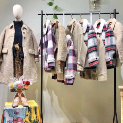 20冬季双面颗粒绒大衣女中长款外套品牌折扣女装尾货清仓库存处理图2
