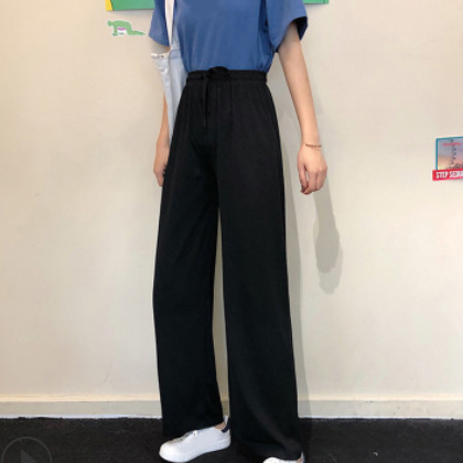 女装大码学生高腰裤子夏季新款韩版九分休闲裤显瘦垂感直筒裤代发图2