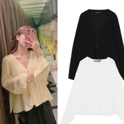 ZA家 春夏新款女装纯色百褶衬衫 3色 7521/076图2