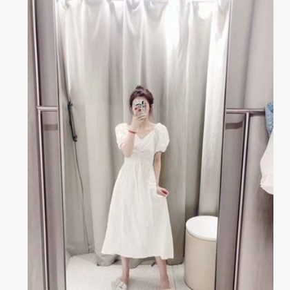 COS夏季新品女装显瘦简约泡泡袖V领连衣裙WH22S7AN2006图3