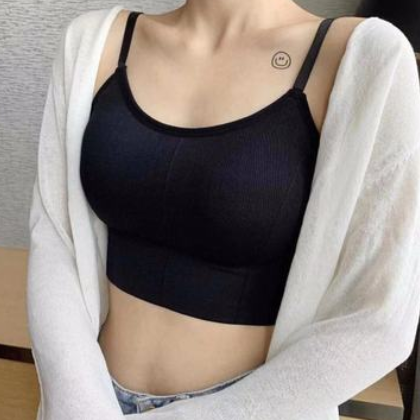 早春新款网红卡卡同款美背内衣大U文胸无钢圈休闲运动吊带背心女图3