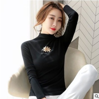 新款德绒半高领打底衫大码女装2020秋冬装胖妹妹显瘦加绒内搭上衣图2