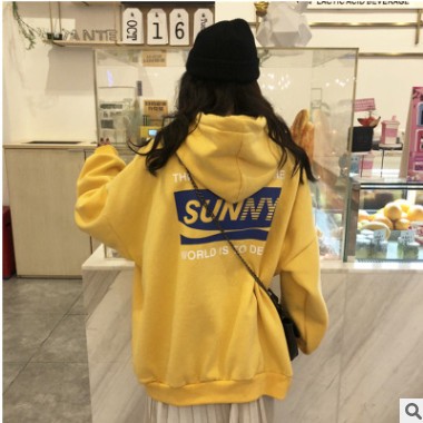 加肥大码卫衣2020年新款秋冬季日韩版通勤清新甜美小姐姐宽松印花图2
