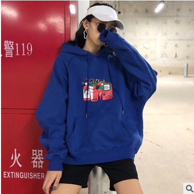 加肥大码卫衣女2020年新款秋冬季日韩版通勤休闲清新甜美宽松印花图3