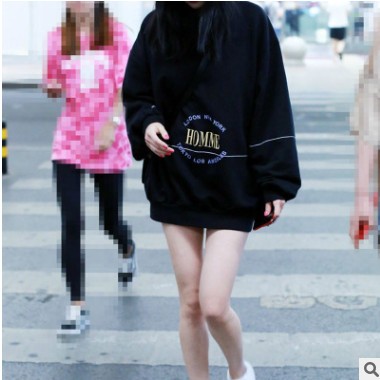 加肥大码卫衣女2020年新款秋冬季日韩版通勤休闲清新甜美宽松印花图2