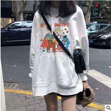 加肥大码卫衣女2020年新款秋冬季日韩版通勤休闲清新宽松印花ins图3