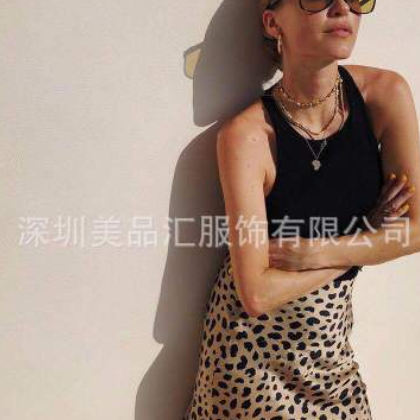 法式rea*par 小众高腰鱼尾裙包臀半身裙中长款豹纹真丝裙图2