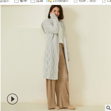 亚马逊爆款针织衫2021新款日系中长款连帽上衣休闲纯色毛衣女现货图2