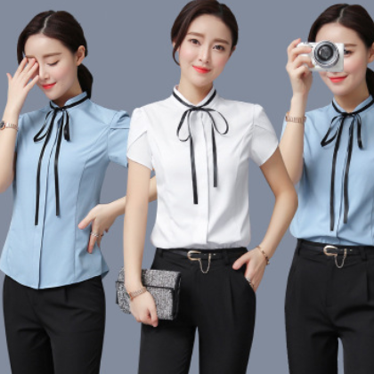 1735套装新款夏季教师服套装职业装短袖衬衫配裙子套装图2