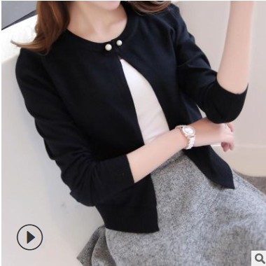 东莞大朗针织衫女开衫短款外搭2019春夏防晒小披肩长袖毛衣薄外套图1
