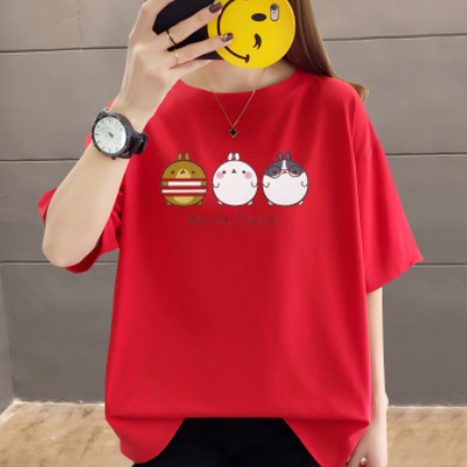 2020新款200斤大码女装夏季短袖t恤女宽松韩版胖妹妹上衣ins潮图3