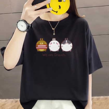 2020新款200斤大码女装夏季短袖t恤女宽松韩版胖妹妹上衣ins潮图2
