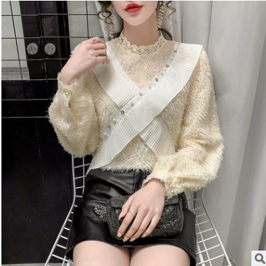 春季打底衫女百搭2021年新款韩版小众长袖蕾丝内搭洋气小衫上衣潮图3
