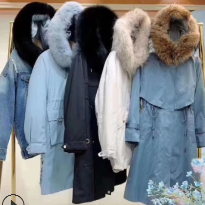 2020冬mini皮草派克服女 品牌折扣西树影黛实体撤柜直播走份批发图3