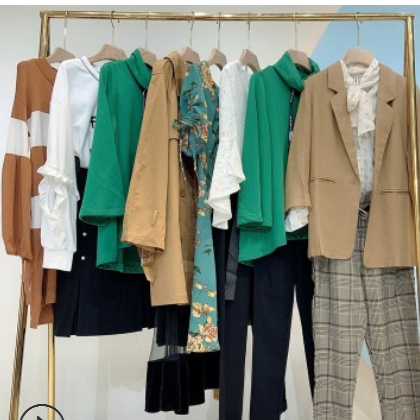 21春夏季套头一手货源OL通勤蓝色品牌品牌女装折扣春季品牌尾货批图2