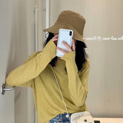 韩版双面网红渔夫帽女日系帽子软钢丝防晒遮阳帽秋冬AMOMI帽女友图2