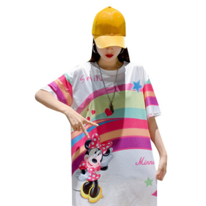 2021夏泰国潮牌大码宽松韩版女装批发时尚上衣中长款休闲短袖T恤