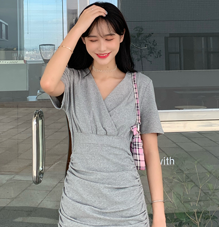 紫色裙子女夏季2020年新款韩版不规则鱼尾高腰半身裙洋气包臀短裙图3
