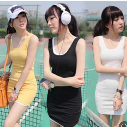 跨境 厂家直销春夏2020女装连衣裙夏季打底背心长裙吊带裙包臀裙图3