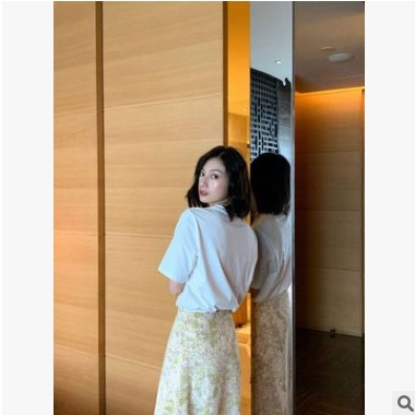 趋梦DT EDITION小清新印花棉t恤女短袖2020夏季新款bm风上衣女图1